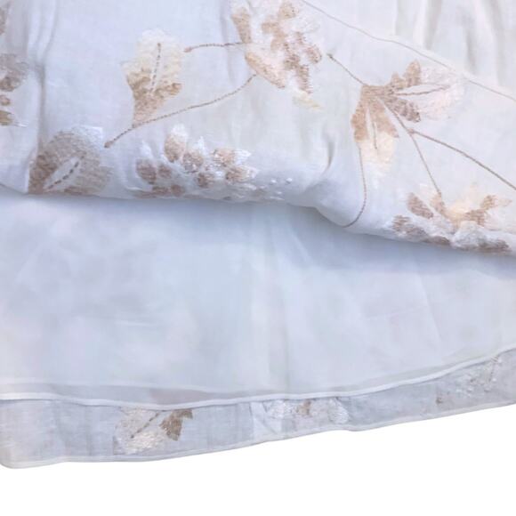 Antonio Melani Linen Sleeveless Floral Beige Cream Tan Shift Dress 6 Embroidery - Picture 6 of 14